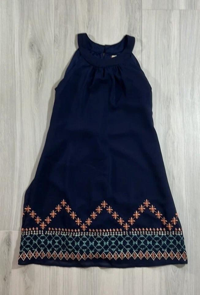 Speechless девочек платье размер 12 темно-синий без рукавов Shift вышитый кромки с подкладкой - Изображение 1 из 4