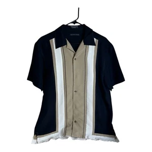 Geoffrey Beene Vintage Color Block Short Sleeved Shirt Men's M - Picture 1 of 5