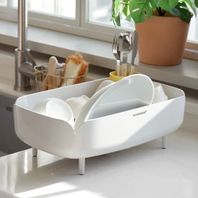 Estante de secado de platos de encimera Nineware, escurridor de platos compacto para cocina pequeña Foto 1 de 4