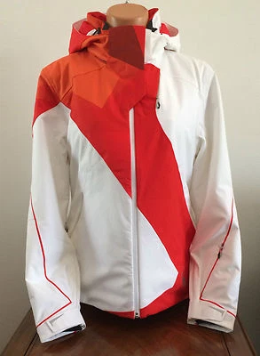  * $500 Spyder Mujer 14 XL Volt Chaqueta Blanco Naranja Abrigo de Esquí Primaloft Xt.L 20K Foto 1 de 4
