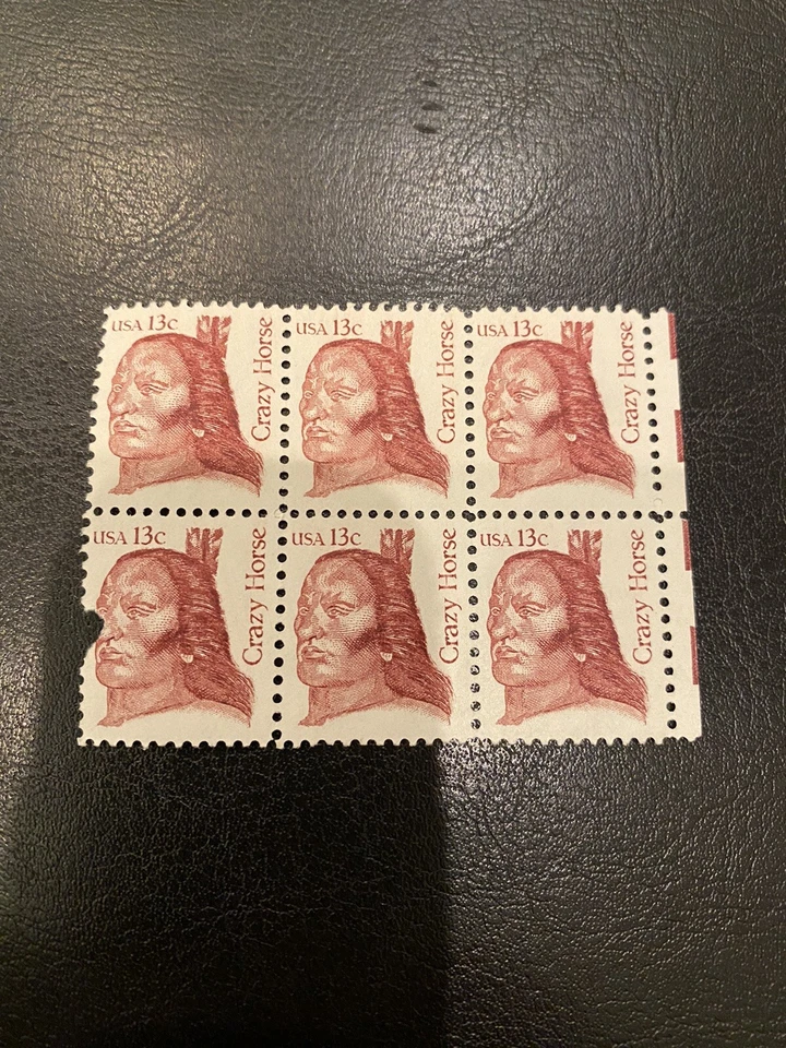 United States Scott #1855, Block Of 6 Stamps, Crazy Horse - Image 1 of 2