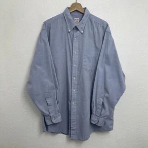 Vintage Brooks Brothers Makers Button Up Blue Shirt USA Made Men’s 18-1/2|5 2XL - Picture 1 of 9
