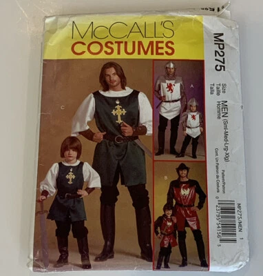 McCall's Mens UNCUT Pattern Adult MP275 M5500 Costume Prince Knight S M L XL - Image 1 of 4