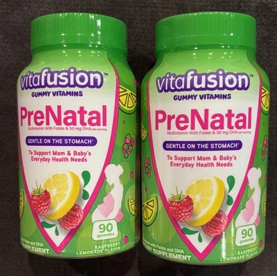 (2) Vitafusion Vitaminas Gomosas Prenatales Apoyo a la Salud de la Mamá y el Bebé 90 unidades 1/26 Foto 1 de 2