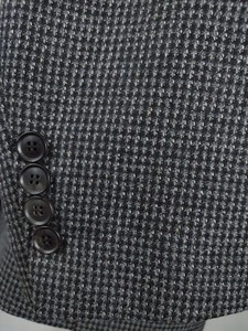Hugo Boss Blazer Sport Coat Mens 43/44L Gray Black Check Silk Wool 2Button Soft - Picture 1 of 20