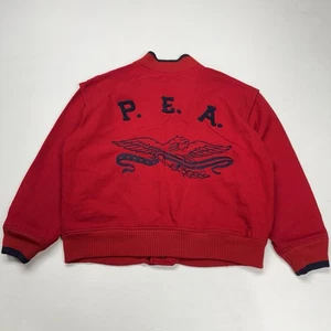 Vtg 80s Perry Ellis America Mens Wool Jacket 2XL Red Button Up Eagle Logo USA - Picture 1 of 11