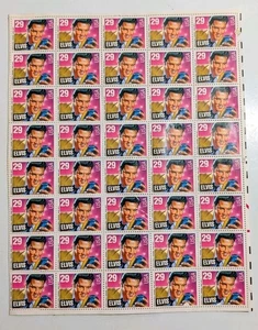 Estampillas postales de 29 centavos de Elvis Presley emitidas en 1992, hoja completa de 40 estampillas #1 - Imagen 1 de 7