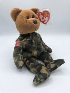 Ty Beanie Babies HERO Bear 2003 PE Pellets VTG Y2K Baby Stuffed Animal Toy USA - Imagen 1 de 16