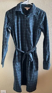 BROOKS BROTHERS 1818 Red Fleece Green Blue Plaid Long Sleeve Dress W’s 4 - Picture 1 of 5
