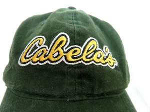 Cabelas Baseball Cap Green Adjustable Hat Embroidered Yellow Logo Strapback - Picture 1 of 6