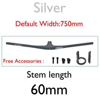 Integrated Full Carbon Handlebar 13 ° Stem Mountain bike Cockpit Handlebar 750mm - Image 1 of 4