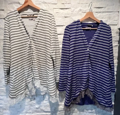 Usado en Excelente Condición LOGO para Mujer por LORI GOLDSTEIN Camiseta sin mangas y cárdigan asimétrico Borde de Encaje S Foto 1 de 4