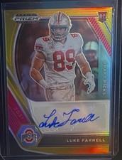 2021 Prizm Draft Picks DPA-LUF LUKE FARRELL Black Gold Prizm Autograph RC 1/10