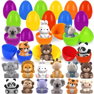 12 Pack Prefilled Easter Eggs with Finger Puppets, Easter Basket Stuffers Filler - Picture 1 of 12