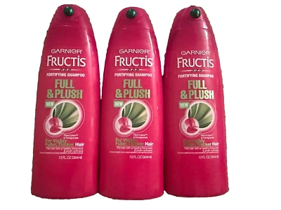 Lot of 3- Garnier Fructis Full & Plush Fortifying Shampoo 13 FL OZ Hard To Find - Image 1 of 2