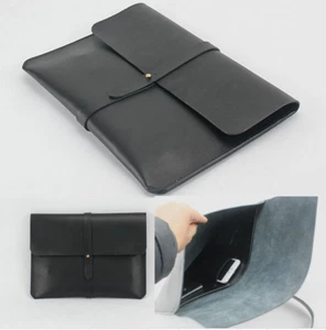 Coca Lima Cuero Carpeta Bolsillo Bolso Mensajero Maletín Hecho a Mano Negro z625 - Imagen 1 de 7