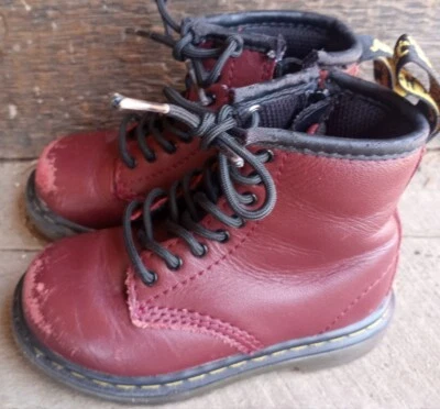 AirWair Bouncing Soles Burgundy Doc Martin Boots Toddler Size 7 - Image 1 of 4