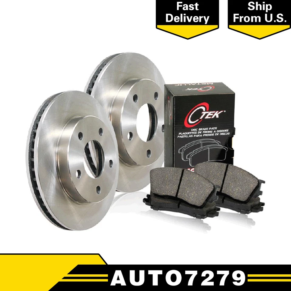 Centric Rear Brake Disc Rotors + Metallic Brake Pads 3PCS For Suzuki Forenza - Image 1 of 4