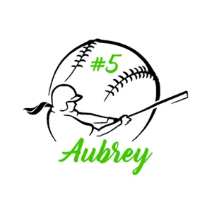 Softball Aufkleber für Wasserflasche, personalisierter Aufkleber mit Name & Nummer - Bild 1 von 4