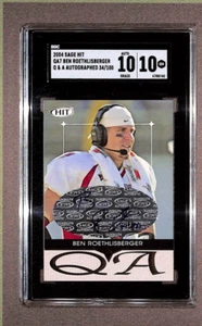 2004 Sage Hit #QA7 Ben Roethlisberger Rookie Card Q&A Autograph SP #/100 SGC 10 - Picture 1 of 2