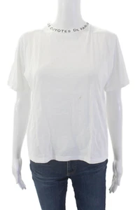 Les Coyotes De Paris Girls Cotton Graphic Trim Short Sleeve TShirt White Size 14 - Picture 1 of 7