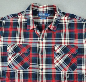 Vintage Polo Ralph Lauren Flanell Hemd Loop Kragen Ski Camp kariert Herren XL Tartan - Bild 1 von 6