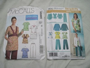 Simplicity 3542 & McCalls M5895 Misses Scrub Pattern Top & Bottom Coat 8-18 - Picture 1 of 9