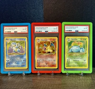 1999 Pokémon  best Set  Charizard Blastoise Venusaur Holos  graded PSA 6 - Image 1 of 4