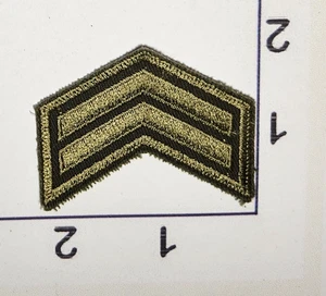 Corporal Patch Embroidered Vintage Sew On 2 Stripes Tan Brown Military Rank - Picture 1 of 1