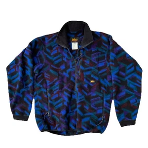 Vintage REI Geometric 1/2 Zip Pullover Polartec Fleece Sweater Men's Size Large - Picture 1 of 11