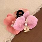 Large Hair Clip Orchid Butterfly Hair Clip Silk Flower Claw Clip