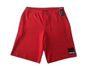 Polo Ralph Lauren Mens Double Knit Sweat Shorts Black Box Logo Red Size XLT NWT - Picture 1 of 7