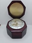 Rosewood Cherry Finish Table Top Clock w/ Lid & Globe Face