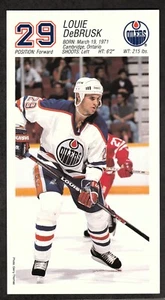 Edmonton Oilers Louie DeBrusk - 3 1/2 x 7 team issued card - Picture 1 of 1