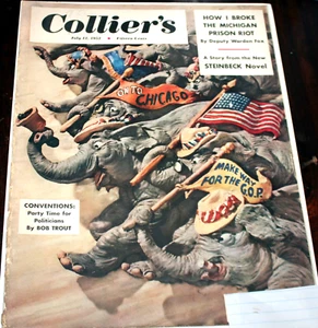 Colliers Juli 1952 Wächter Fuchs Steinbeck GOP Kamel Anzeige mit Linda Darnell - Bild 1 von 9
