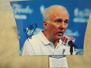 GREGG POPOVICH SIGNED PHOTO, 8X10 BECKETT COA - Picture 1 of 3