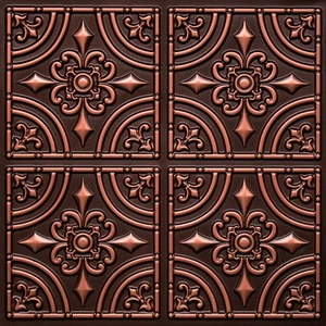 205 (Lot of 12) Antique Copper 2'x2' PVC Decorative Ceiling Tile Panels Glue-Up - Picture 1 of 6