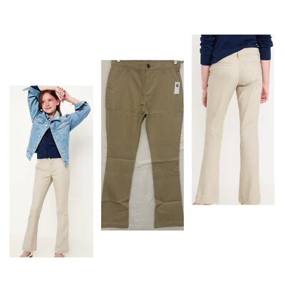 Old Navy 靴子剪裁弹力卡其色 16 码可调腰全新带标签学校,日常 — 第 1/4 张图片