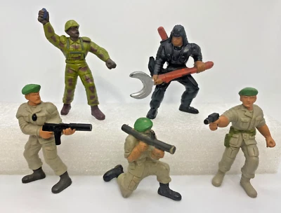 老式 1986 年 5 件装美泰 GUTS 动作玩偶士兵混批橡胶化 — 第 1/4 张图片