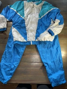 Vintage G Casual Womens Track Suit Multicolor Geometric Jacket Pants Large #A56 - Picture 1 of 12