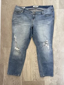 Pantalones de mezclilla para mujer tórridos talla 18R desgastados lavado medio cómodos boyfriend elásticos - Imagen 1 de 5
