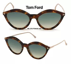 Tom Ford FT0663 55P Chloe Damensonnenbrille Havanna 100 % authentisch & neu - Bild 1 von 5