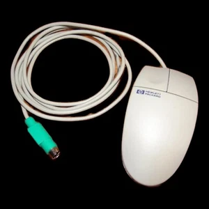 Vintage HP 2-Button Wired PC Mouse 6-Pin mini-DIN PS/2 Connector M-S34 5182-8864 - Picture 1 of 5