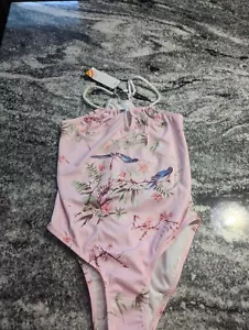Traje de baño de una pieza Stella Cove rosa floral pájaros - Talla 10 NUEVO - Imagen 1 de 7