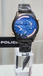 STUNNING POLICE Designer Mens Oversized Watch Dual time Gun metal RRP£350 NEW(A5 - Picture 1 of 23