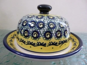 Vintage Boleslawiec Pottery Small Cheese Dome Hand Painted in Poland No.803 - Picture 1 of 8