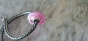 Authentic Trollbeads Retired Rose Ribbon Pink Delicate Bead  NWOT  - Picture 1 of 4