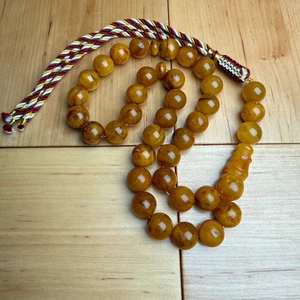 Handgefertigte Antik Bernstein Misbaha Tasbih Islamische Gebetsperlen 12,3 mm 42,5 g - Bild 1 von 3
