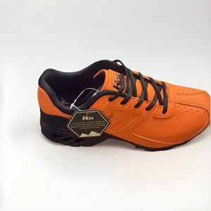 NWT HQHEMO Mens HOHEMO Orange Black Lace-Up Trail Running Shoes - size 7 - Picture 1 of 4