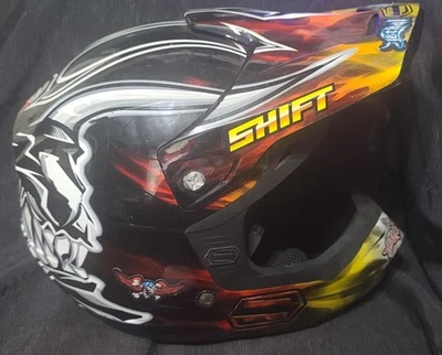 Shift Youth Size M Medium Motocross Dirt Bike Atv Helmet 6 1/8 6 3/8 - Image 1 of 4
